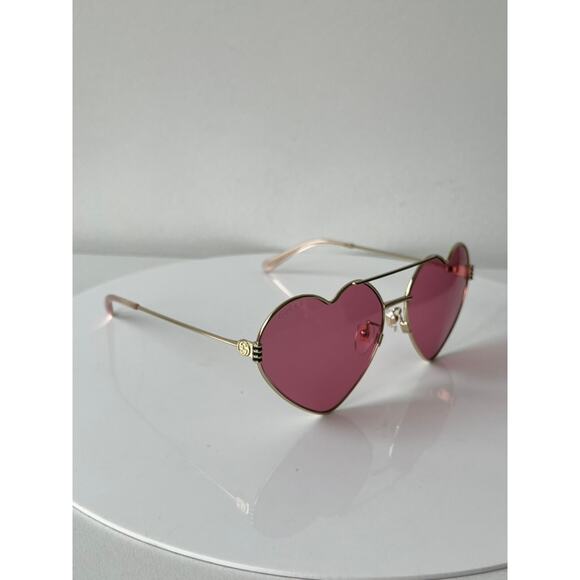 NEW Gucci GG1283S Gold Metal Heart Sunglasses $535 main image 8